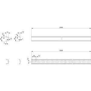 NSYSDR200D DIN SCHIENE 15X35 MM 2M VORGEBOHRT