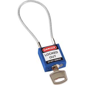 Compact Cable Padlock Blue 20cm KD Kompakte Sicherheitsschlösser ? mit Kabe