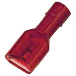ICIQ148FHVI, VollIsolierte Flachsteckhülse 0,5-1qmm 4,8 x 0,8 rot Messing