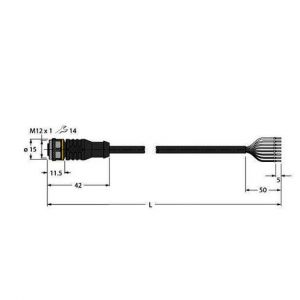 RKC8T-10/TXL Aktuator- und Sensorleitung / PUR, Ansch