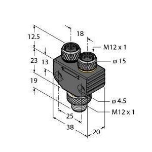 VB2-PX3-FSM4.4-2FKM4 2-fach-Verteilersysteme, Y-Verteiler ohn