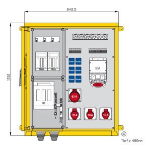 WAP0494 Aufputzverteiler 138kVA mit 3 RCDs TypA,