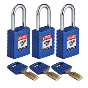 NYL-BLU-38ST-KA3PK SafeKey-Vorhängeschlösser ? Nylon