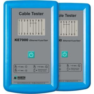 KE7000 Set, LAN Kabeltester - Gerätepaarbestehend aus 2 x KE7000 Kabeltester für RJ45/RJ11 (Koax*), inkl. Tasche