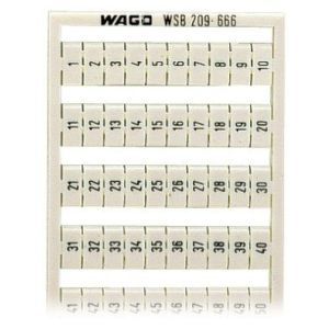 209-666, WSB-Beschriftungskarte 1 ... 50 (2x) Aufdruck senkrecht weiß