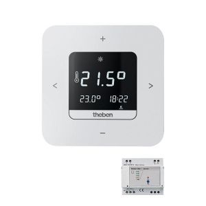 RAMSES 813 top3 Set 1, Digital-Uhrenthermostat, Wochenprogramm, Batterieversion, App-Bedienung möglich, Empfänger für DIN-Schiene