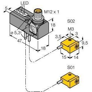 NI2-Q9.5-0.1-BDS-2AP6X3-H1141/S34 Induktiver Sensor, Abfrageset für die Sp