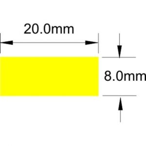 TWL-0820 Etikett, gelbes Gewebe ohne Rand 8,0x20,