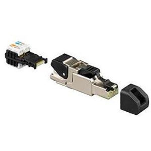 US-Cat.6A iso B, Cat.6A iso-Universalstecker, RJ45, geschirmt, feldkonfektionierbar, ohne Spezialwerkzeuge, AWG 27 - 22, TIA/EIA 568B