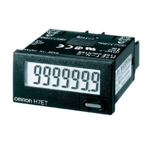 H7ET-N-B, LCD-Betriebsstundenzähler, schwarz, 48x24mm², o. Hilfsspannung, 9999999,9h/9999h59,9min, In: pot-freier Kontakt, IP67