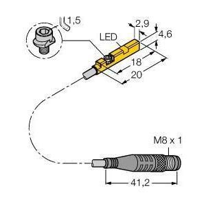 BIM-UNR-AP6X-0.3-PSG3M, Magnetfeldsensor, für Pneumatikzylinder