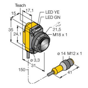 QS18EP6XLPCQ5 Opto-Sensor, Reflexionslichtschranke mit