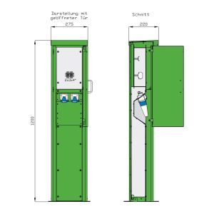 84201200 Satellitensäule mit 2 CEE-Abgängen 16A