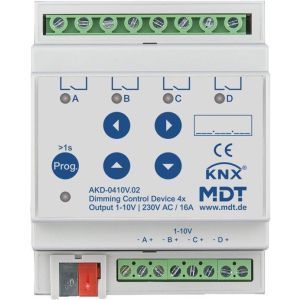 AKD-0410V.02 Dimmaktor 4-fach, 4TE, REG, 1-10 V RGBW