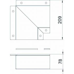 BSKM-FW 0711 FS, Flachwinkel für Wand- und Deckenmontage 70x110, St, FS