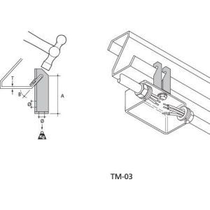 TM-03 Trägerklammer, für vertikale Kante bis 3