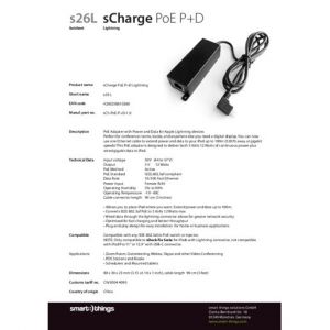 sCharge PoE P+D Lightning® 95 Power+Data PoE Splitter 10W Lightning®