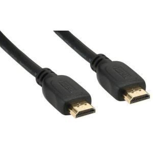 5809002010, HDMI Highspeed mit Ethernet, Stecker/Stecker, Typ A, 19-Pin, schwarz mit vergoldeten Kontakten und 3-fach Schirmung für beste Bildqualität, Unterstüzt