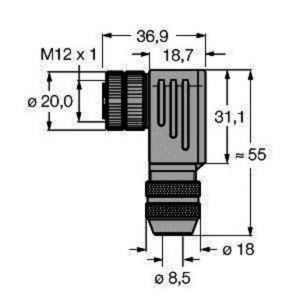 BMWS8251-8.5 M12 × 1 Rundsteckverbinder, Konfektionie