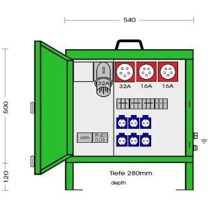 EV 32ZN/A/621-1 Endverteilerschrank 22 kVA, mit Unterg