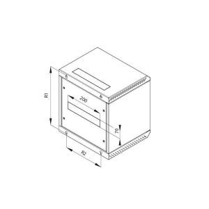 RBA-04-AS3-CAX-C1 10 Wandverteiler einteilig 4HE/300mm, RA