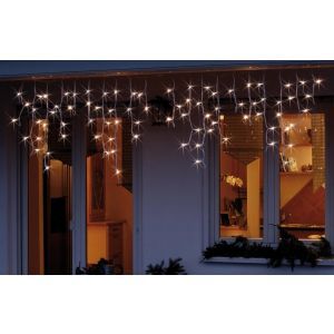 555417, LED-Eislichtvorhang, 80 LEDs warm-weiß ohne Zuleitung, teilweise blinkend