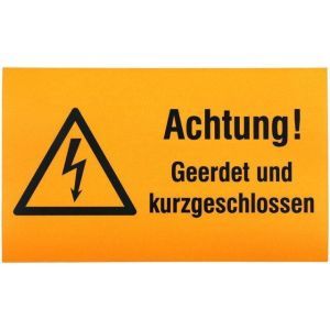 WHS A GUKG M WuH-Schild  Achtung! Geerdet und kurz- g