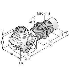 NI15-EM30WDTC-Y1X Induktiver Sensor, mit erweitertem Tempe