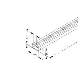 2917/2400 FL #001 Ankerschiene Modell 2917, C-Profil, feue