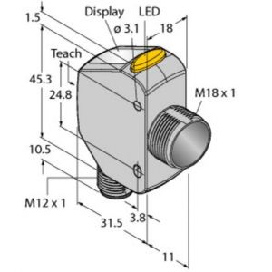 Q4XTBLAF100-Q8 Opto-Sensor, Laserdistanzsensor (Triangu