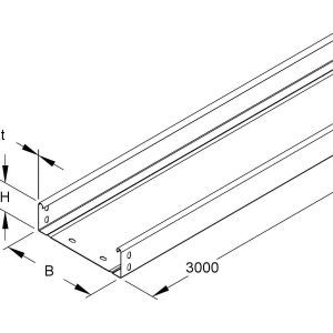 RLUC 60.070 OV Kabelrinne, 60x70x3000 mm, t=0,9 mm, ung