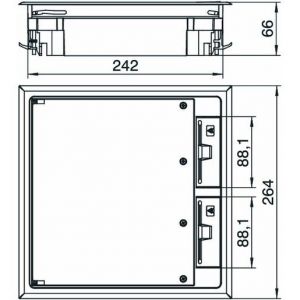 GES9 10U 9011 Geräteeinsatz für Kanalmontage 264x264x6