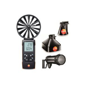 0563 2417, Mit dem kompakten Flügelrad-Anemometer testo 417 im Set 2 mit zwei Messtrichtern und Gleichrichter und App-Anbindung sind Sie perfekt ausgerüstet, um