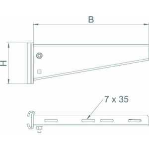 AS 55 61 FTK LGR Stielausleger für IS 8-Stiel B610mm, St,