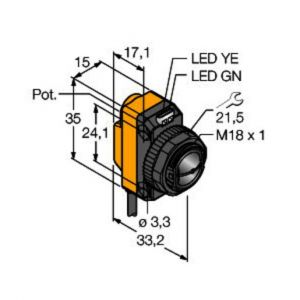 QS18VP6CV15 Opto-Sensor, Winkellichttaster
