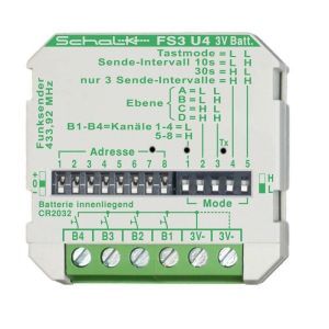 FS3 U4 (3V DC) Funk-Sender 4-Kanal 3V DC (UP), inkl. Ba