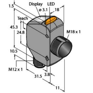 Q4XTKLAF600-Q8 Opto-Sensor, Laserdistanzsensor (Triangu