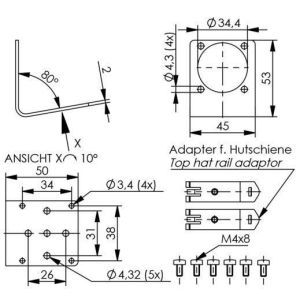 H06000A0074 TOC Montagewinkel, Spurbreite 38 mm und