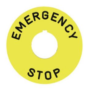 9001KN9330 Not-Aus-Schild Ø 60mm, EMERGENCY STOP, f