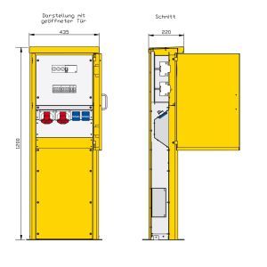 84301016 Energiesäule aus Edelstahl mit einem RCD