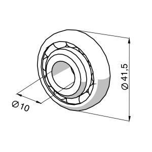 1781036 Kugellager 12 mm mit Kunststoffnabe