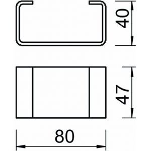 DSK 47 A2 Distanzstück für Kopfplatte KU 5 V 80x47