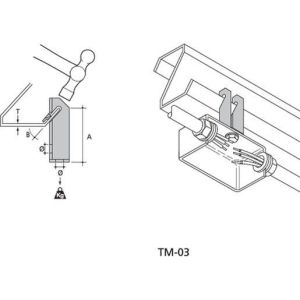 TM-03 Trägerklammer, für vertikale Kante bis 3
