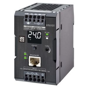 S8VK-X09024A-EIP, Spannungsversorgung in Buchbauform, 90 W, 24 VDC, 3,75 A, DIN-Schienenmontage, Push-in-Anschluss, beschichtet, Display, Ethernet IP/Modbus TCP kompati