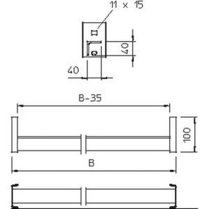 WSK 40 100 FT Winkelsprosse für IS 8-Stiel B954mm, St,