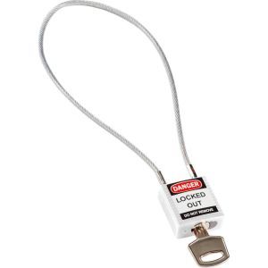 Compact Cable Padlock White 40cm KD Kompakte Sicherheitsschlösser ? mit Kabe