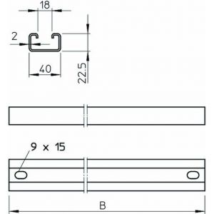 MS4022P0792FT Profilschiene als Sprosse verwendbar 792