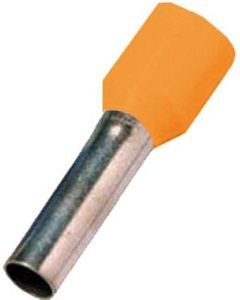 ICIAE058OR, Isolierte Aderendhülse DIN 46228 Teil 4, 0,5qmm 8 mm Länge verzinnt orange