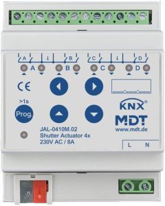 JAL-0410M.02, Jalousieaktor 4-fach mit Fahrzeitmessung, 4TE, REG, 8 A, 230 V AC