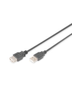 AK-300202-018-S, USB 2.0 Verlängerungskabel, Typ A St/Bu, 1.8m, USB 2.0 konform, UL, sw